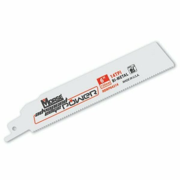 Morse Advanced Edge Power RBwp64218T05 General Purpose Reciprocating Saw Blade, 6 in L x 1 in W, 18 TPI, B RBWP64218T05